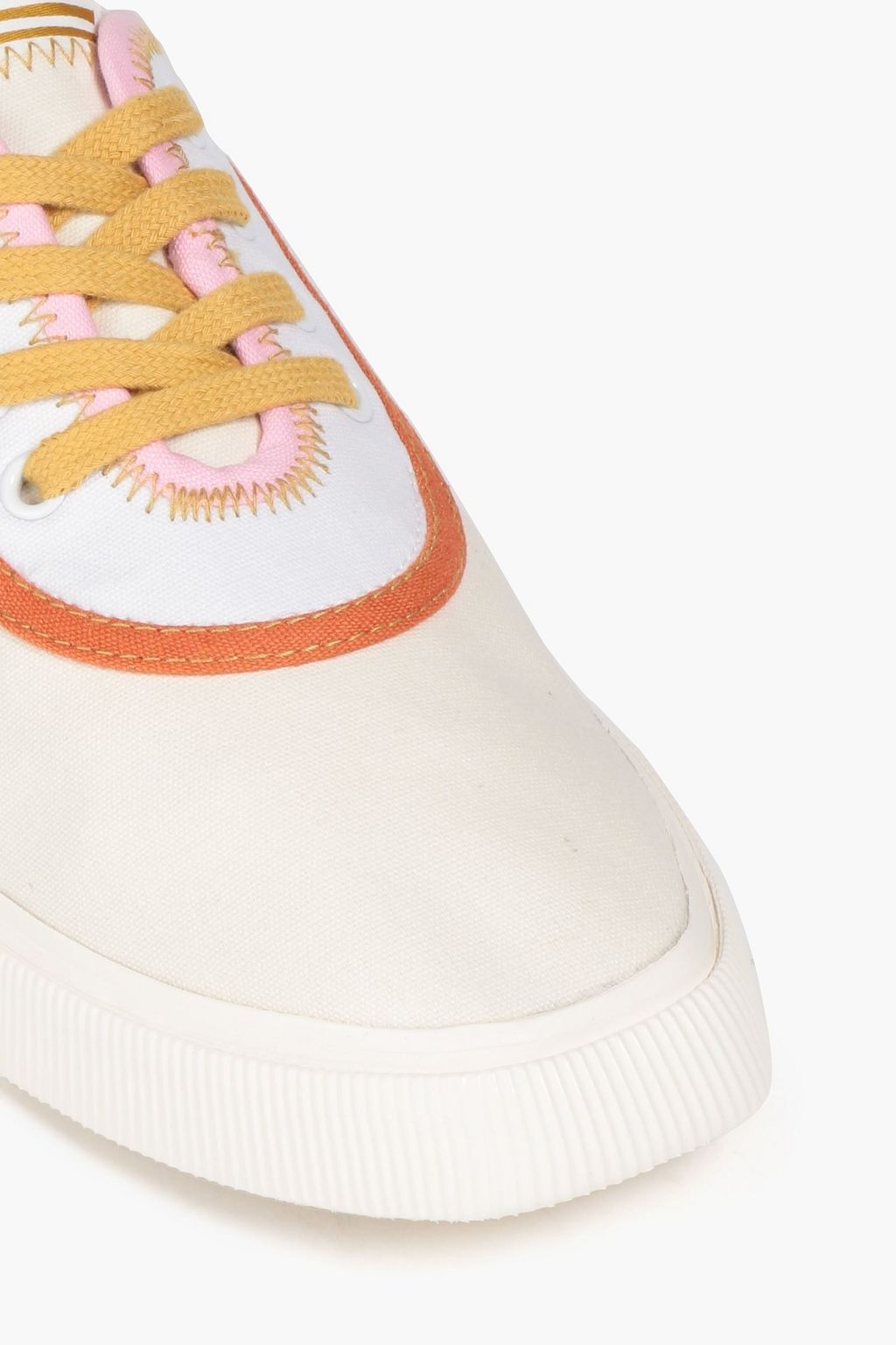 ZIMMERMANN Sneakers aus Canvas mit Raffiabastimitat-Einsätzen