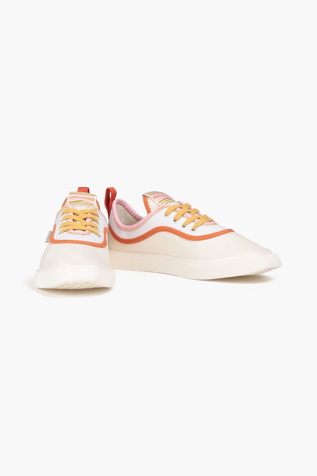 ZIMMERMANN Sneakers aus Canvas mit Raffiabastimitat-Einsätzen