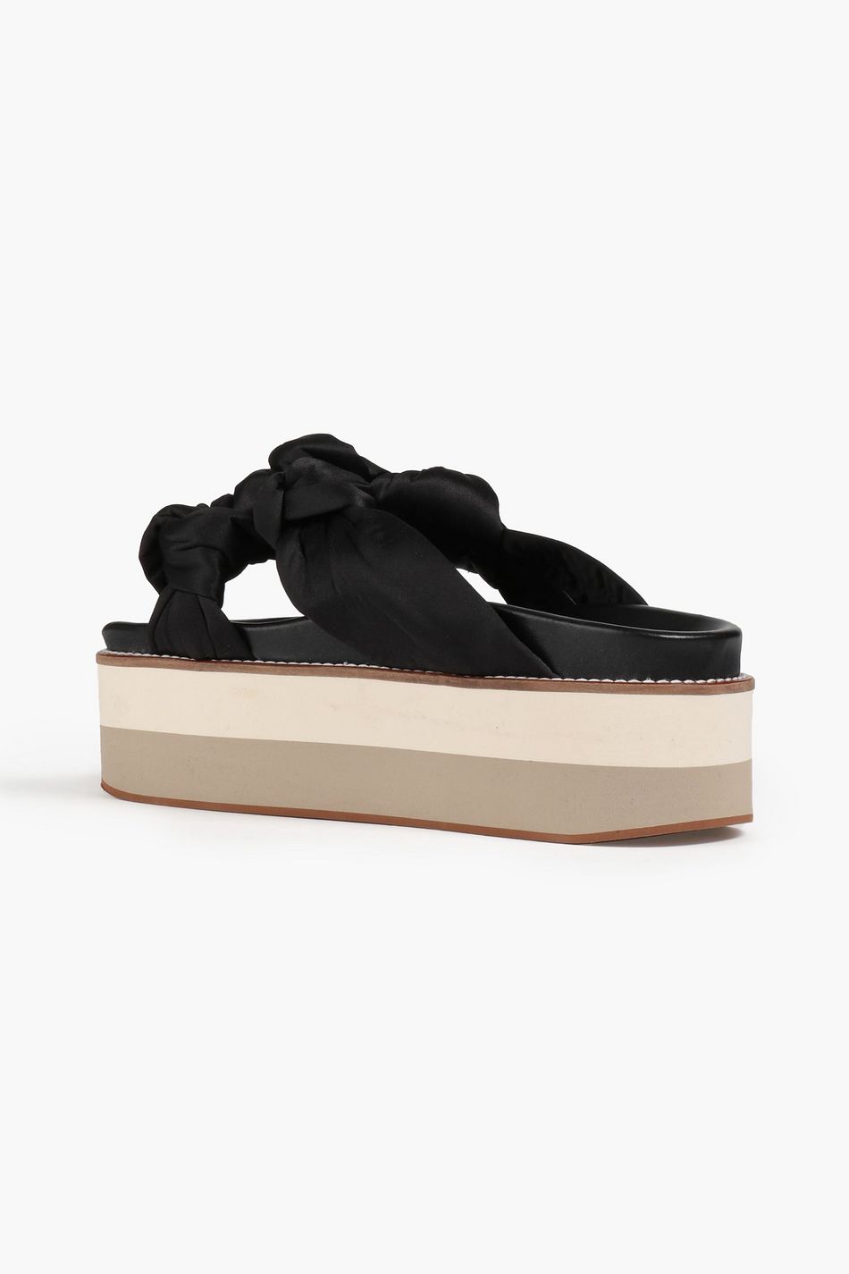 Black Knotted satin platform slides | GANNI | THE OUTNET