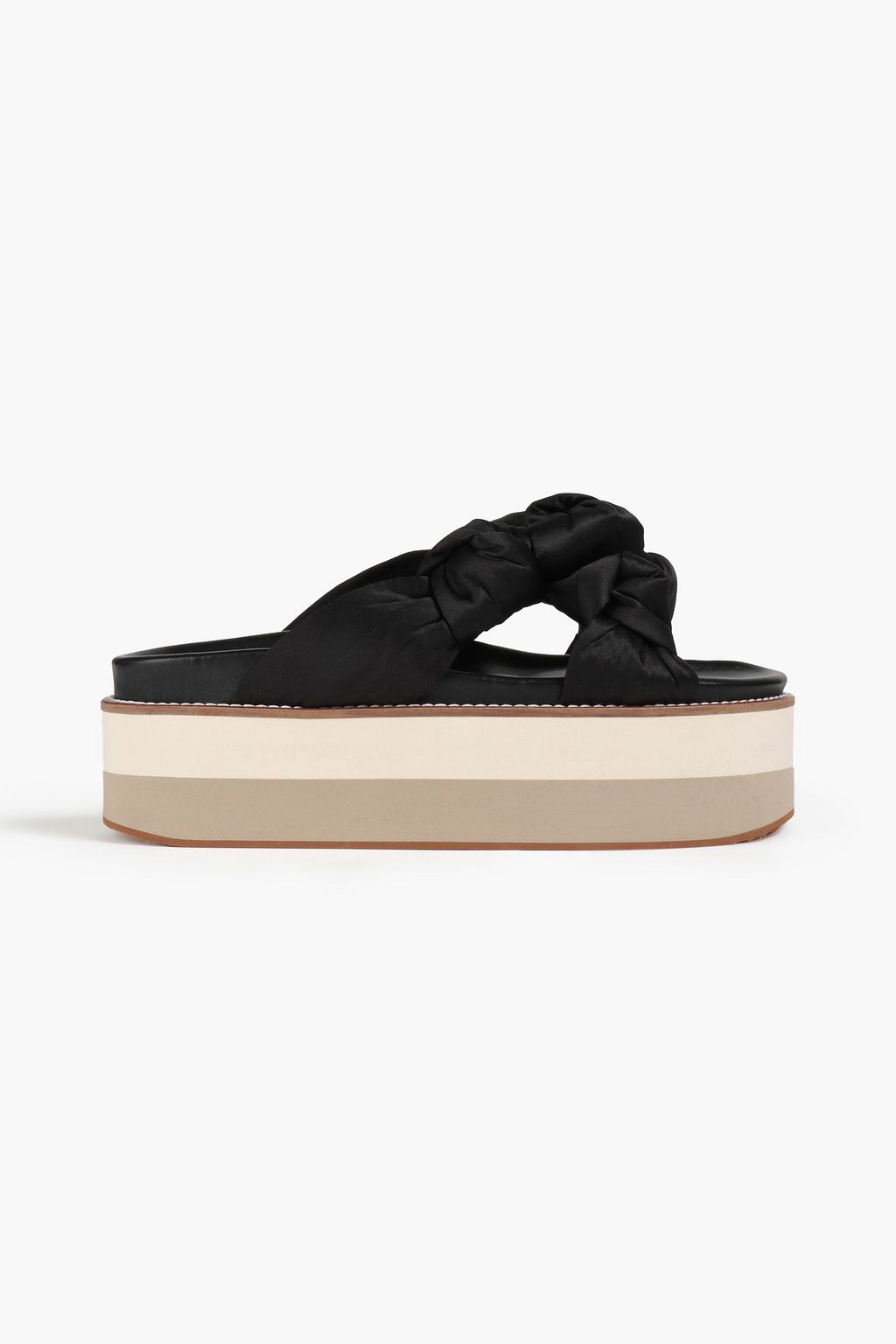Black Knotted satin platform slides | GANNI | THE OUTNET