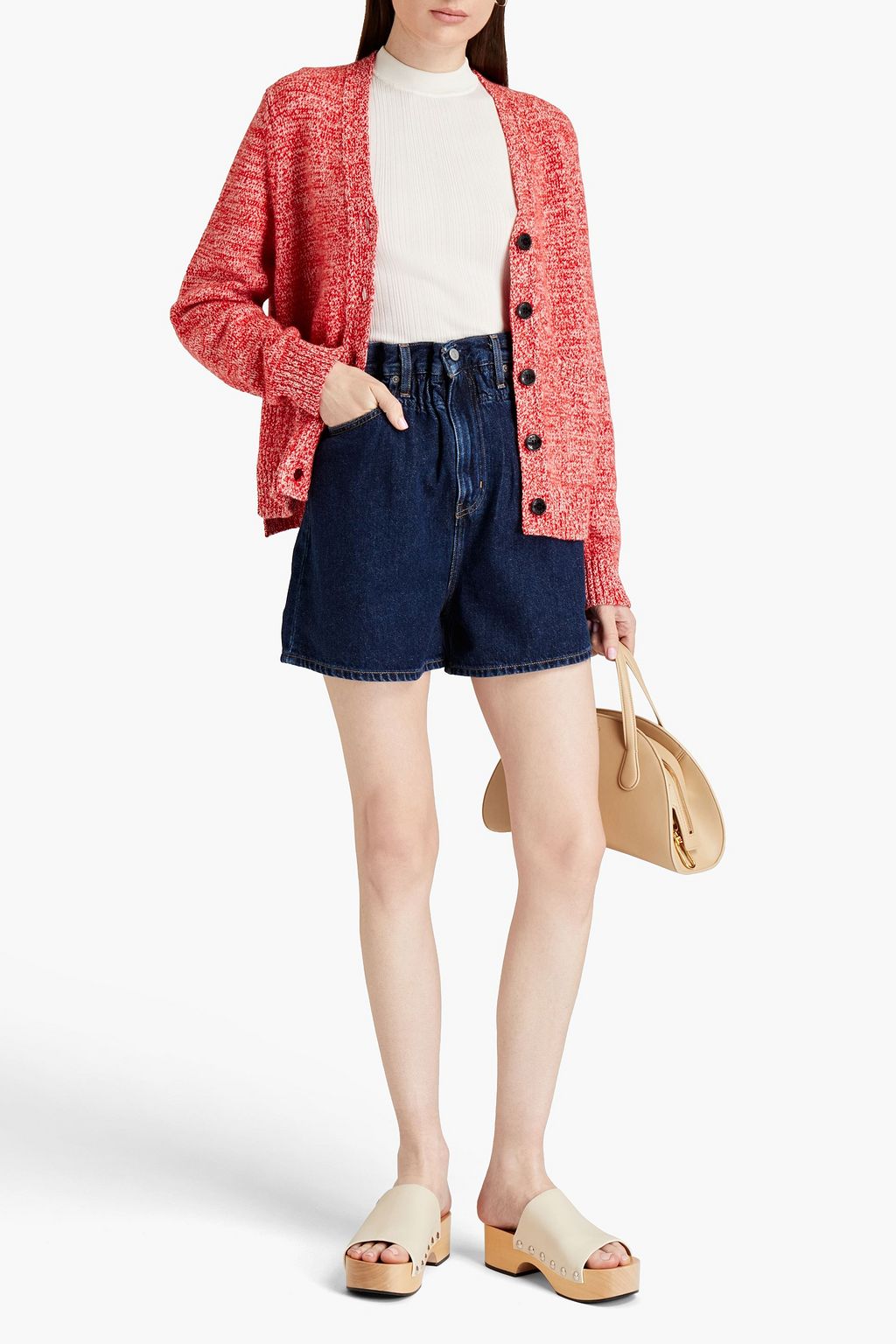 GANNI X LEVI'S Ruffled-trimmed denim shorts