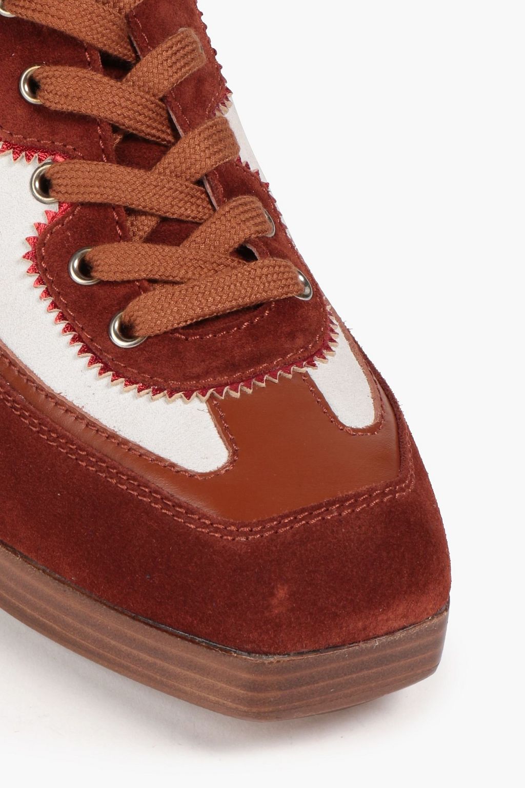 ZIMMERMANN Plateau-Brogues aus Leder und Veloursleder mit Schnürung