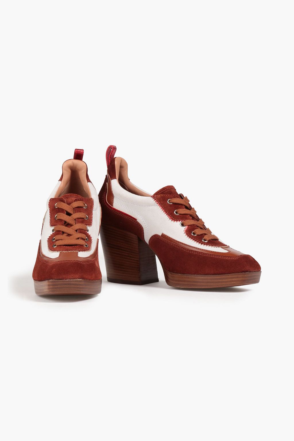 ZIMMERMANN Plateau-Brogues aus Leder und Veloursleder mit Schnürung