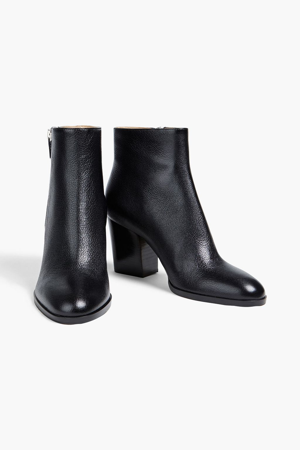 SERGIO ROSSI Pebbled-leather ankle boots