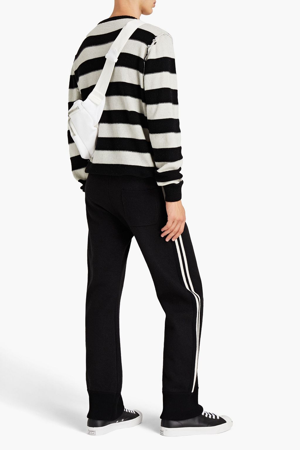 MAISON MARGIELA Striped wool-felt track pants