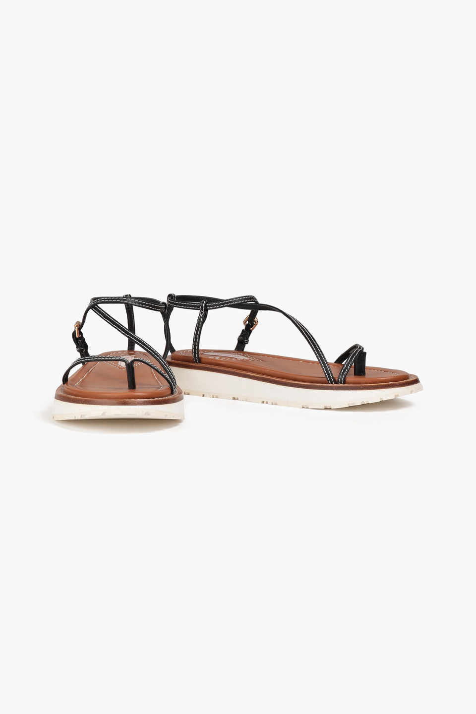 Shop Zimmermann Leather Sandals In Black