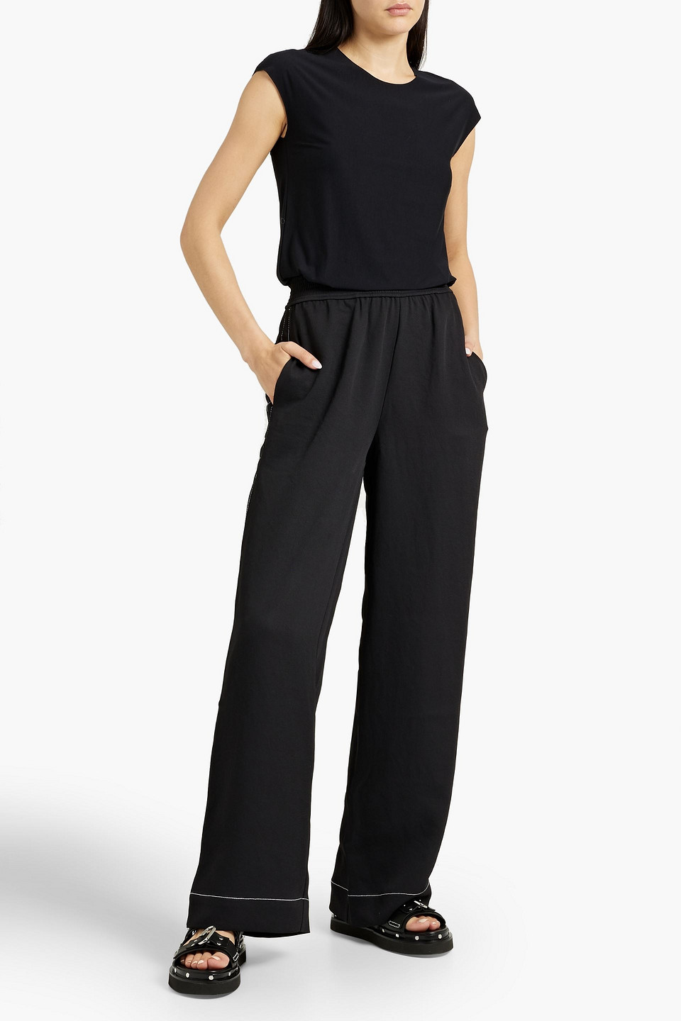 Commando Micro Modal-blend Stretch-jersey Top In Black
