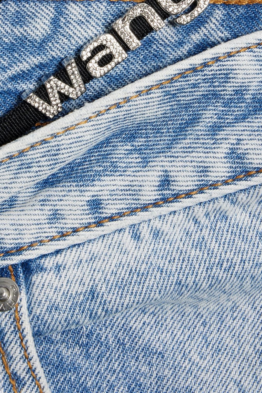 ALEXANDER WANG Diamante crystal-embellished low-rise straight-leg jeans