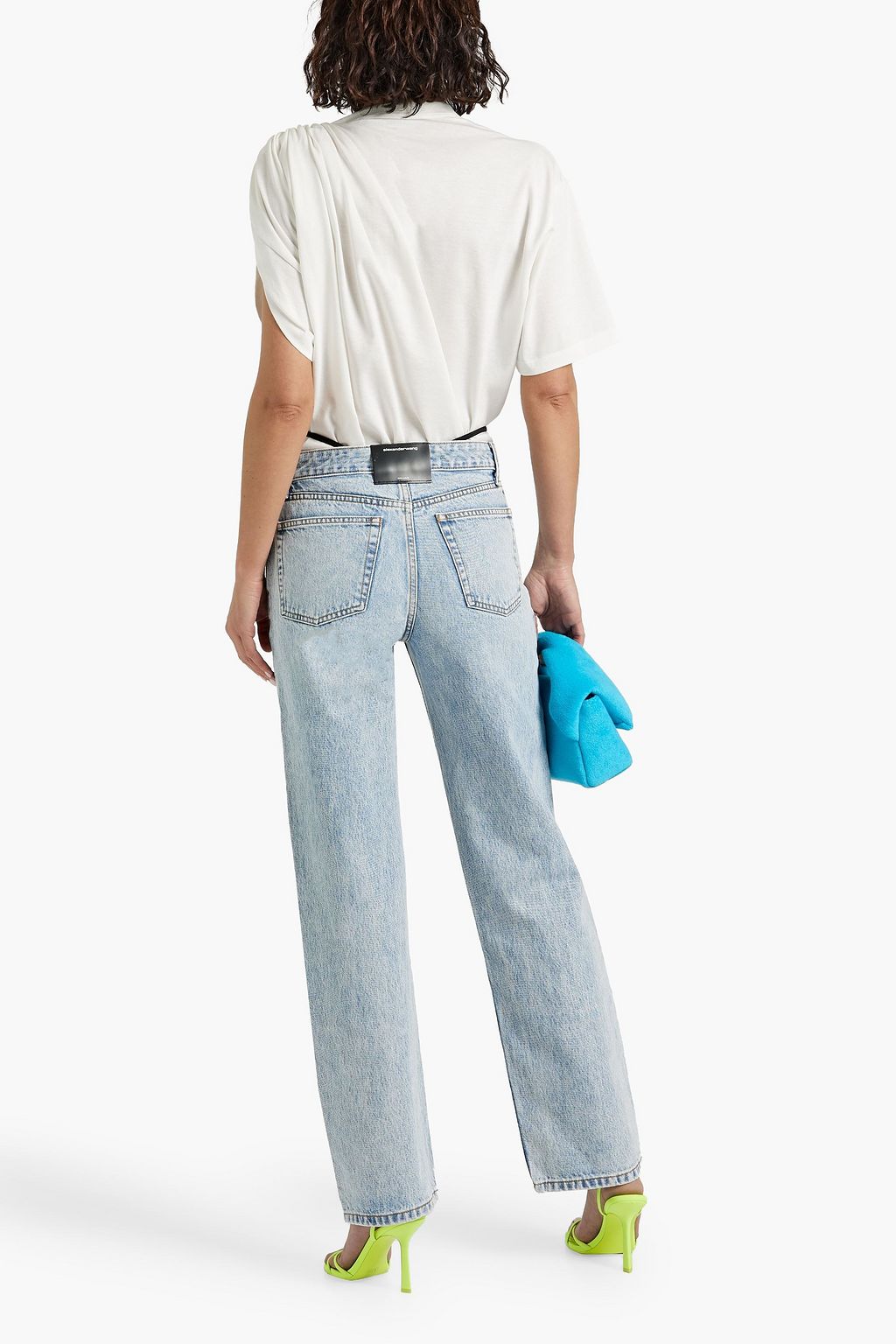 ALEXANDER WANG Diamante crystal-embellished low-rise straight-leg jeans
