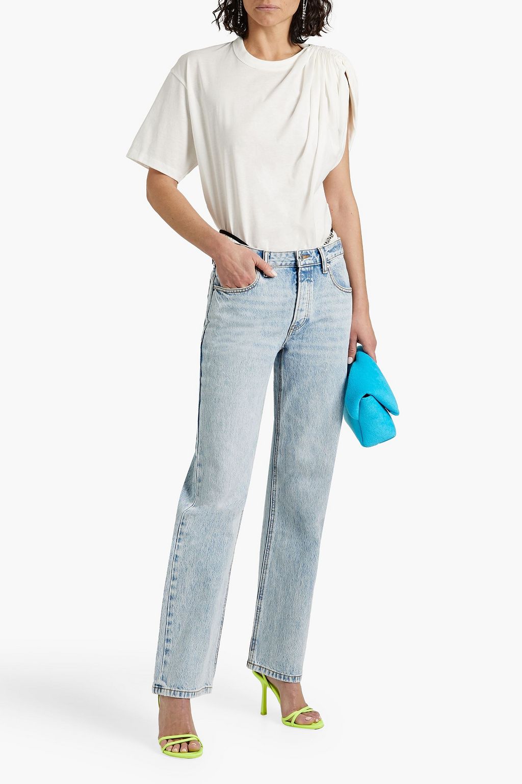 ALEXANDER WANG Diamante crystal-embellished low-rise straight-leg jeans