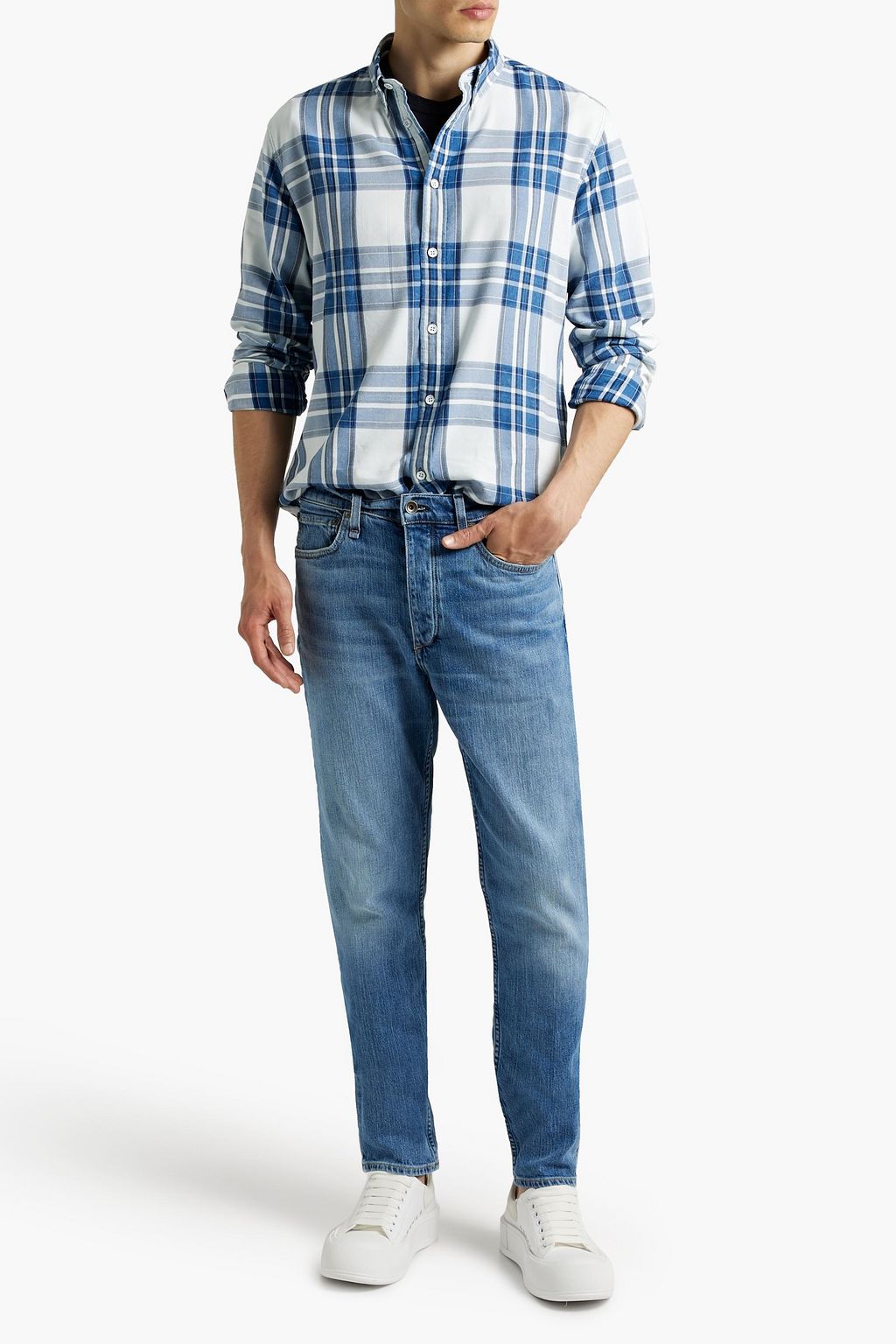 RAG & BONE Tomlin checked cotton-blend flannel shirt