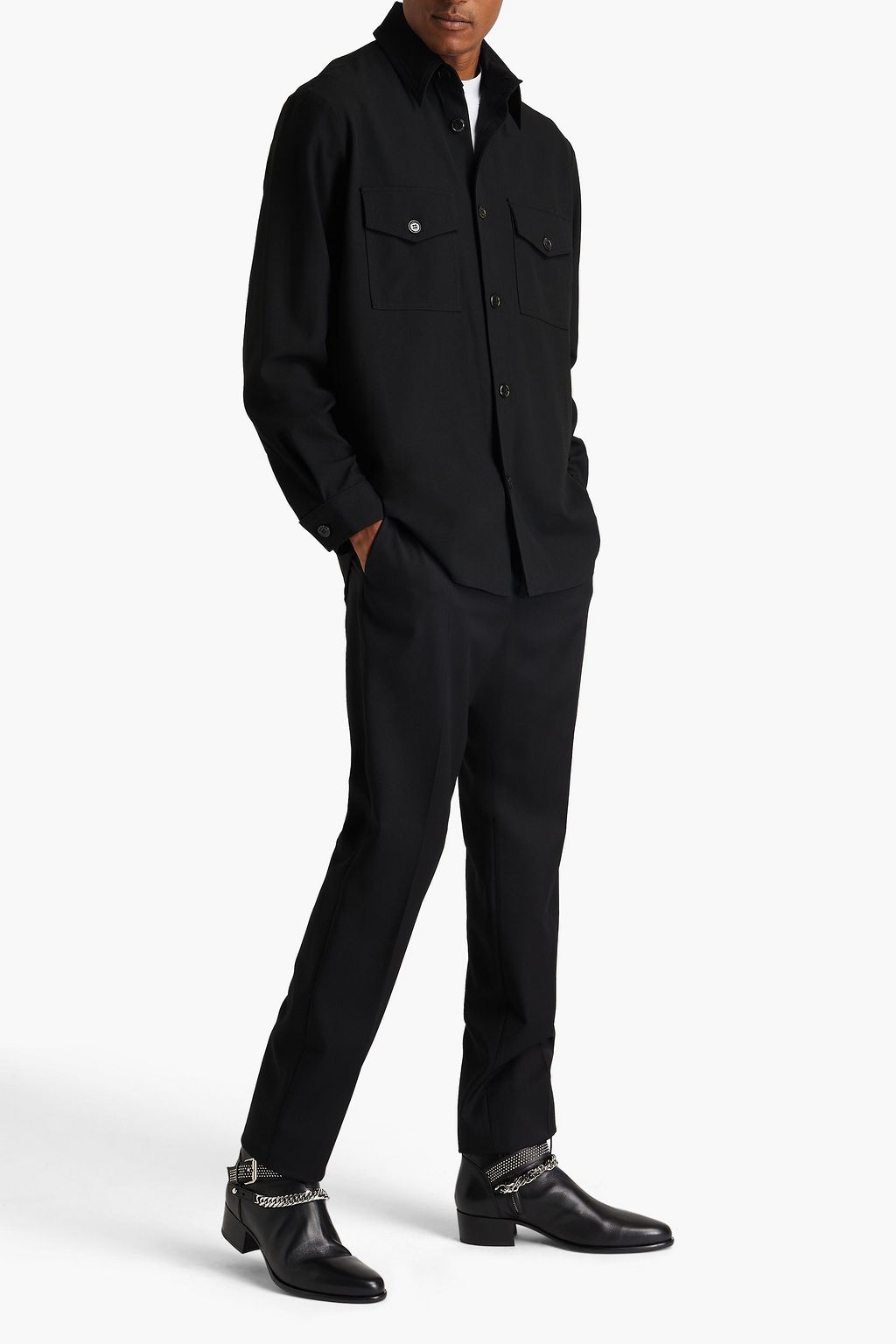 BALMAIN Slim-fit wool-twill pants