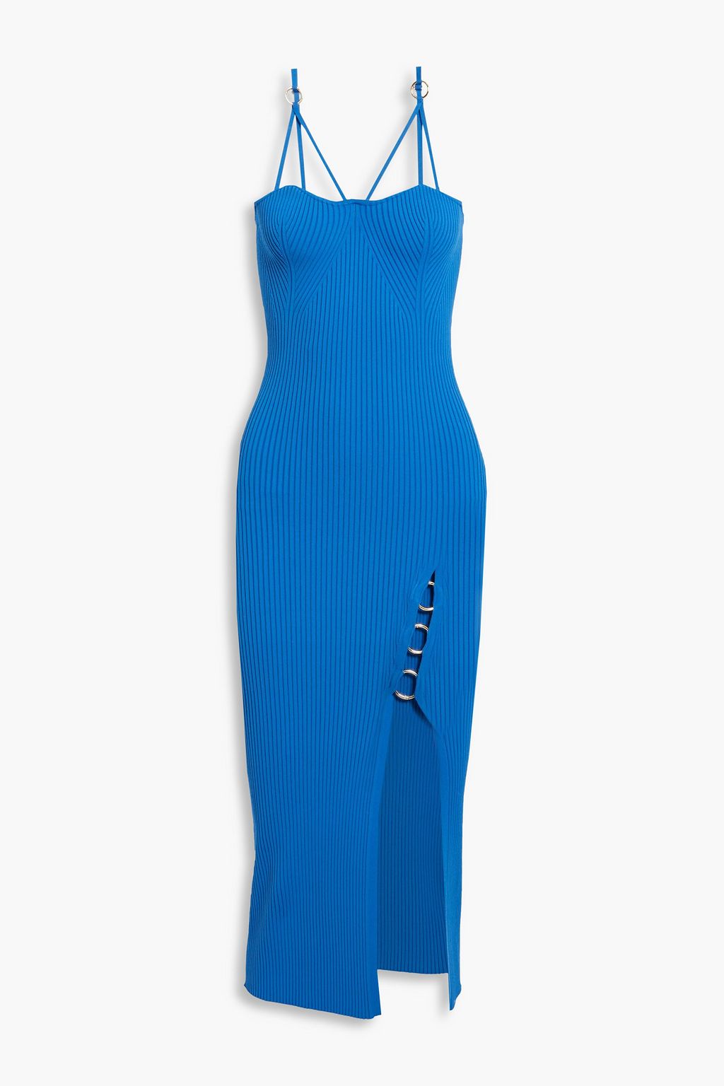 Blue Jules ring-embellished ribbed-knit 