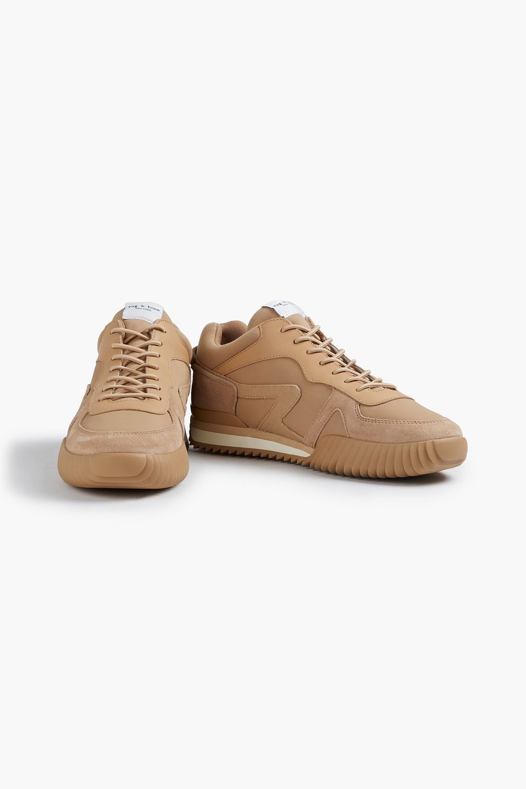 RAG & BONE Retro Runner suede, shell and stretch-knit sneakers