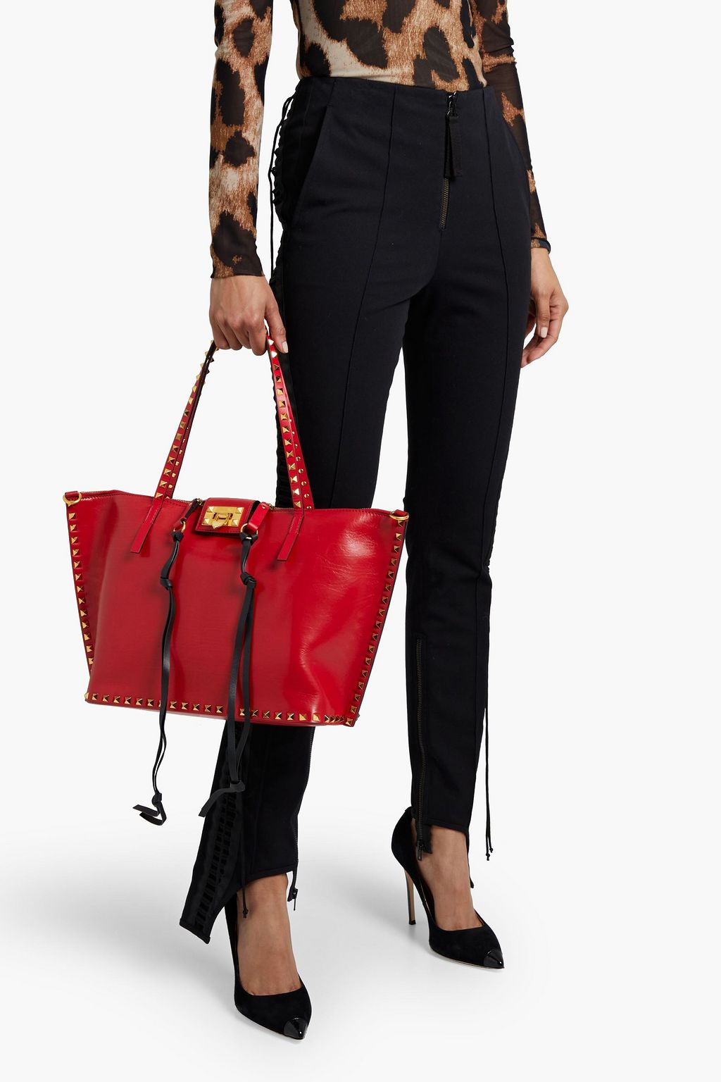 VALENTINO GARAVANI Rockstud leather tote