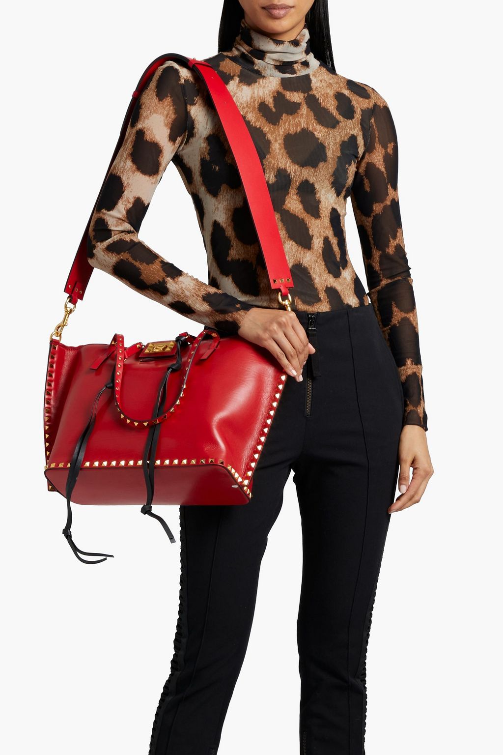 VALENTINO GARAVANI Rockstud leather tote