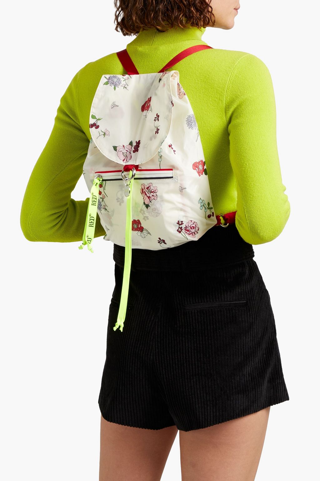 RED(V) Rucksack aus Shell mit floralem Print