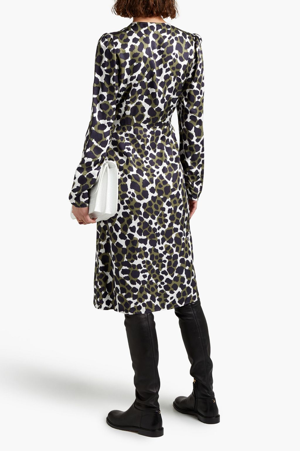 BY MALENE BIRGER Orixt ruffled leopard-print satin midi dress