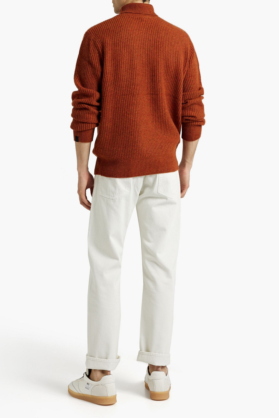 Rag & Bone Pierce Mélange Cashmere Turtleneck Sweater In Brick