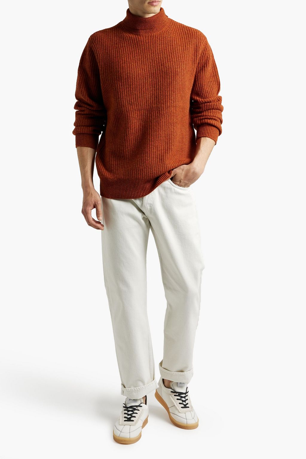 RAG & BONE Pierce mélange cashmere turtleneck sweater