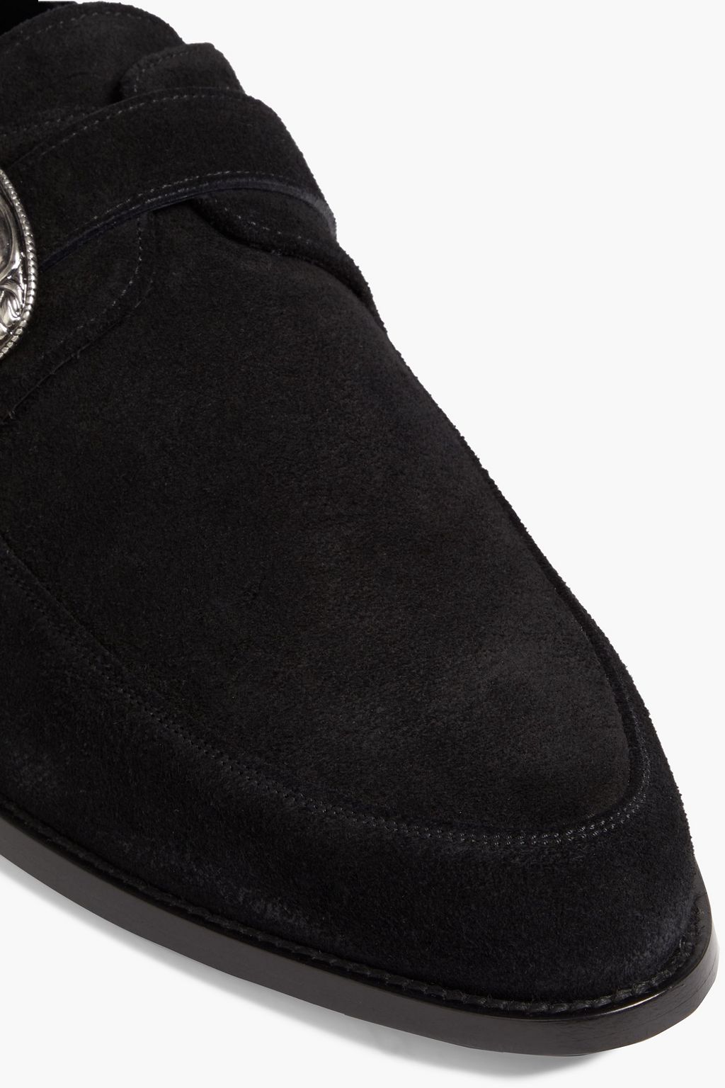 SAINT LAURENT Crosta Baby suede monk strap shoes