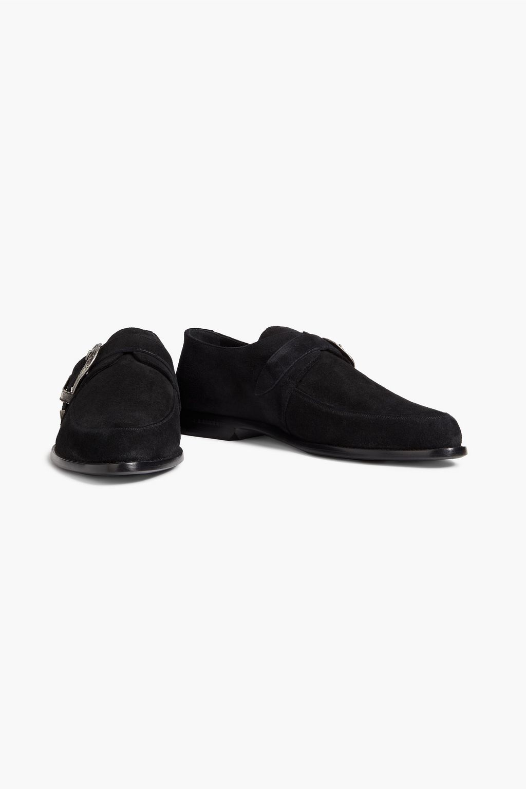 SAINT LAURENT Crosta Baby suede monk strap shoes