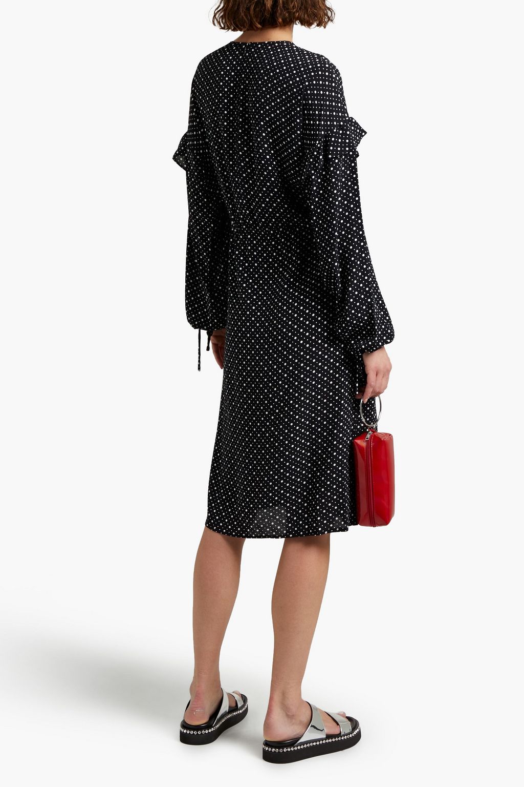 BY MALENE BIRGER クレープデシン ミディワンピース ポルカドット