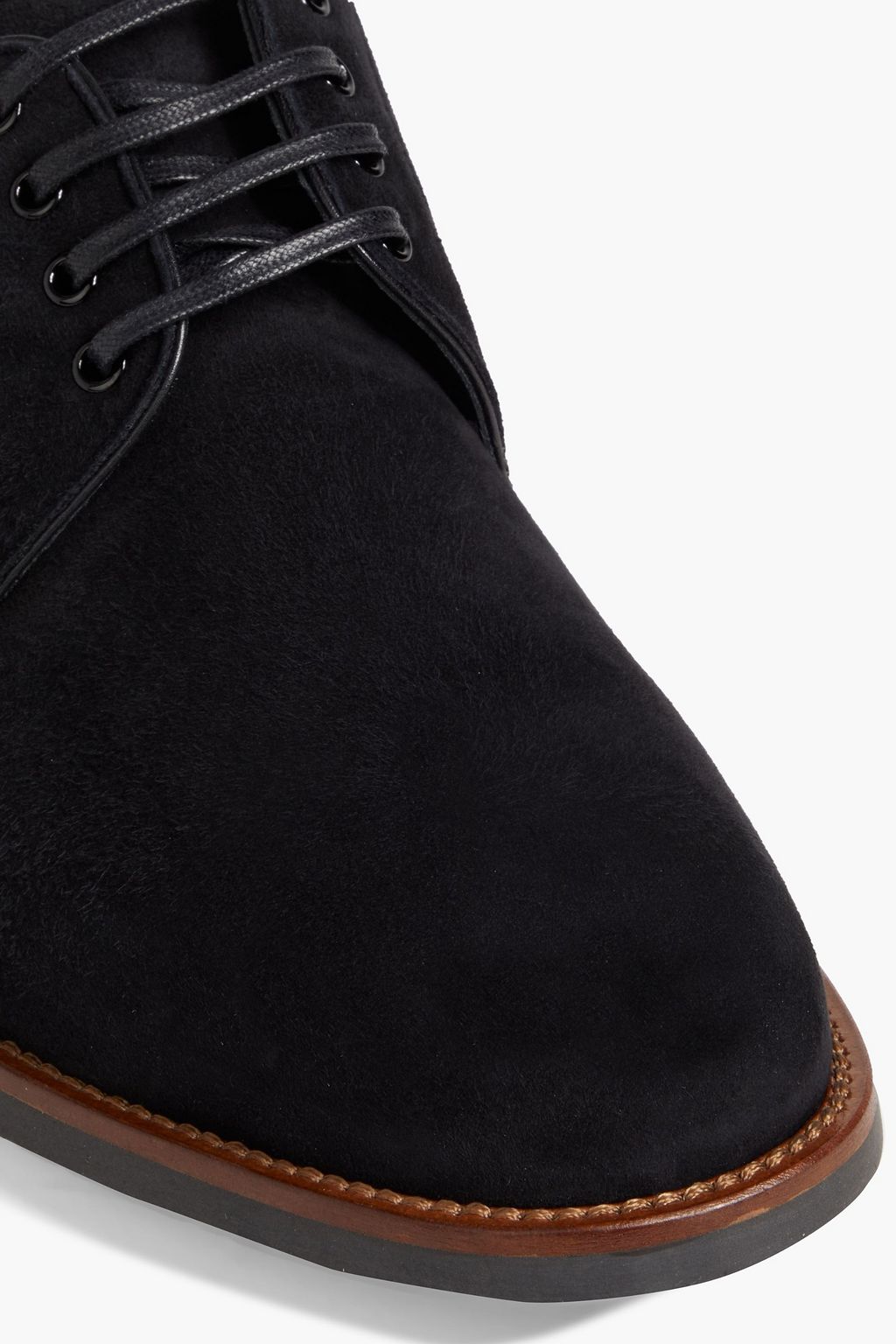 DOLCE & GABBANA Logo-embossed suede derby shoes