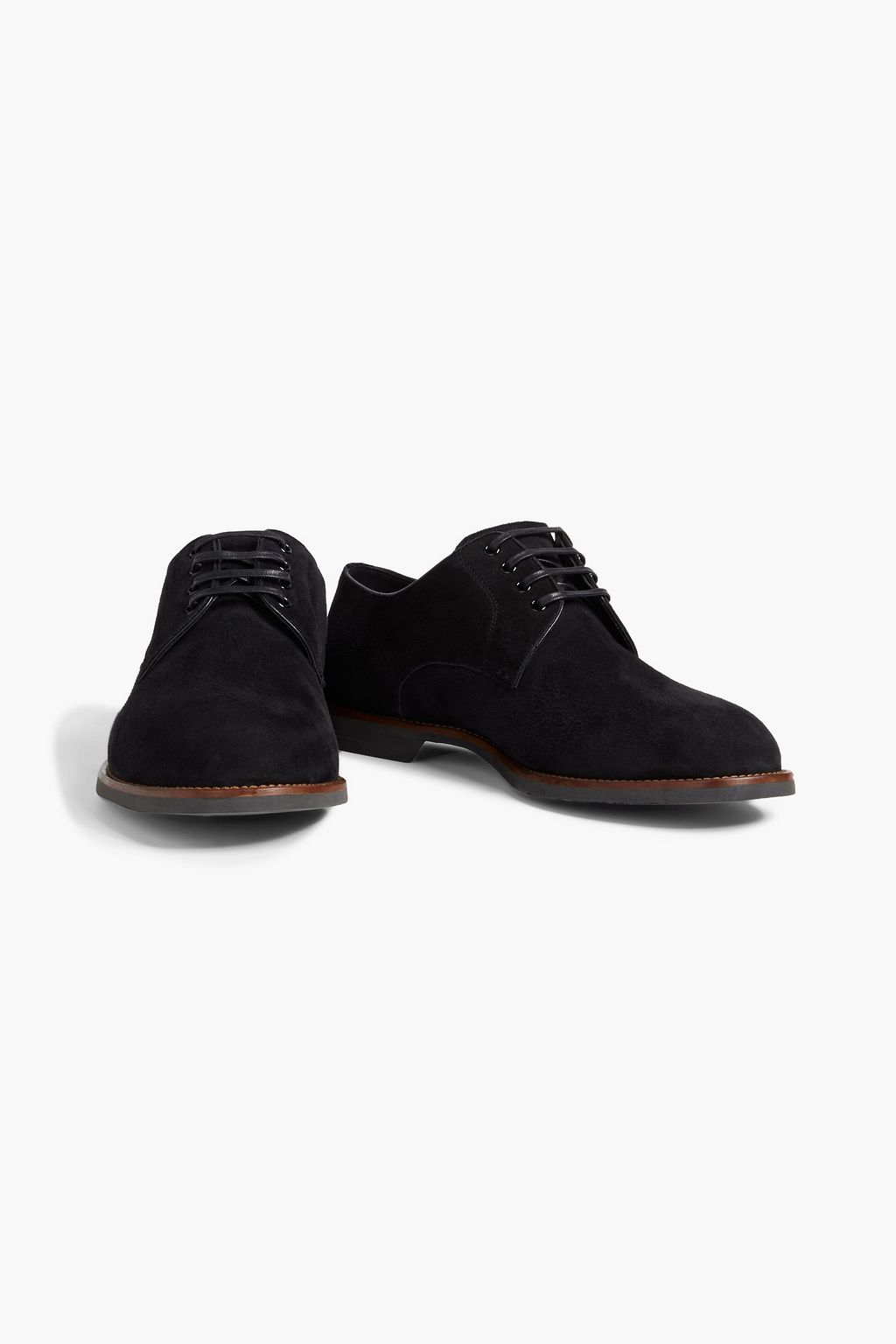 DOLCE & GABBANA Logo-embossed suede derby shoes