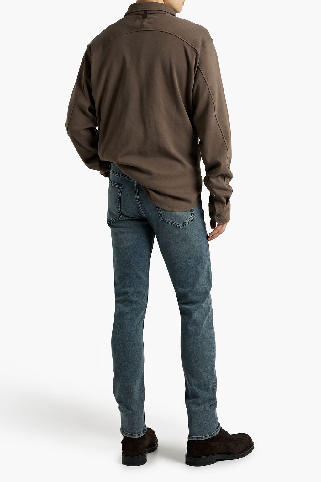 RAG & BONE Jack cotton twill-paneled cotton-jersey shirt