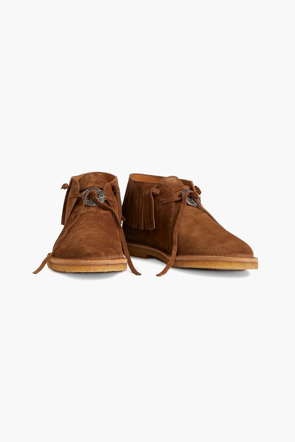 SAINT LAURENT Fringed suede desert boots