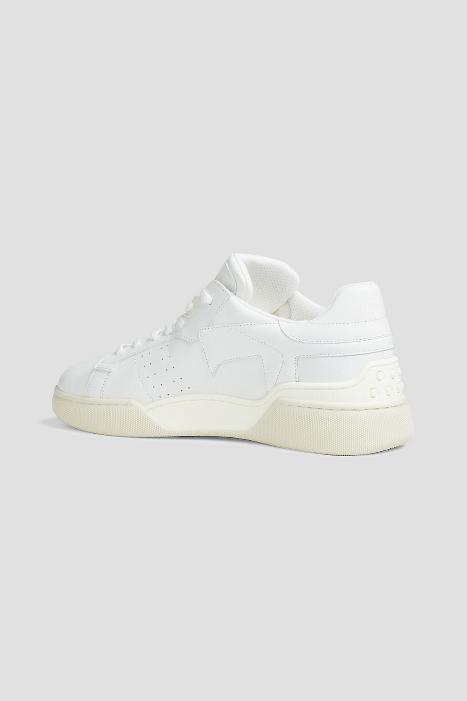 Shop Tod's Perforated Leather Sneakers In White