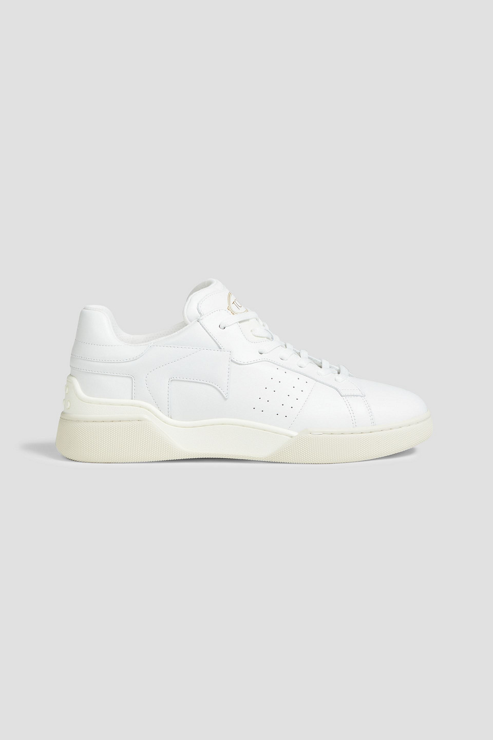 Shop Tod's Perforated Leather Sneakers In White