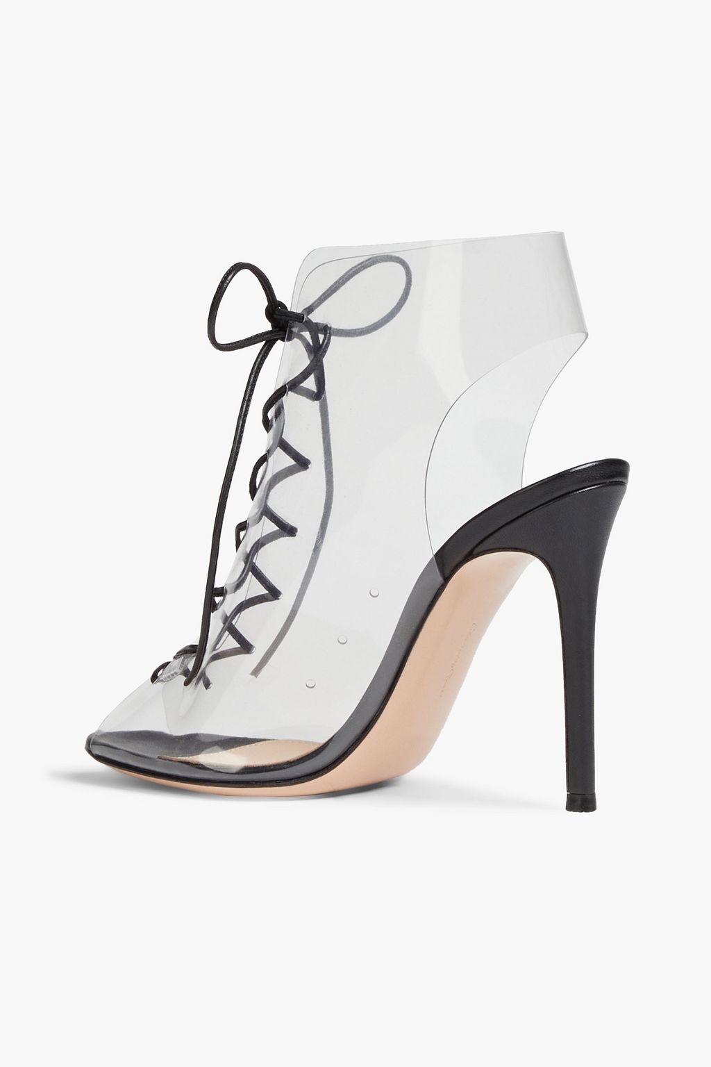 GIANVITO ROSSI Helmut lace-up PVC and leather ankle boots