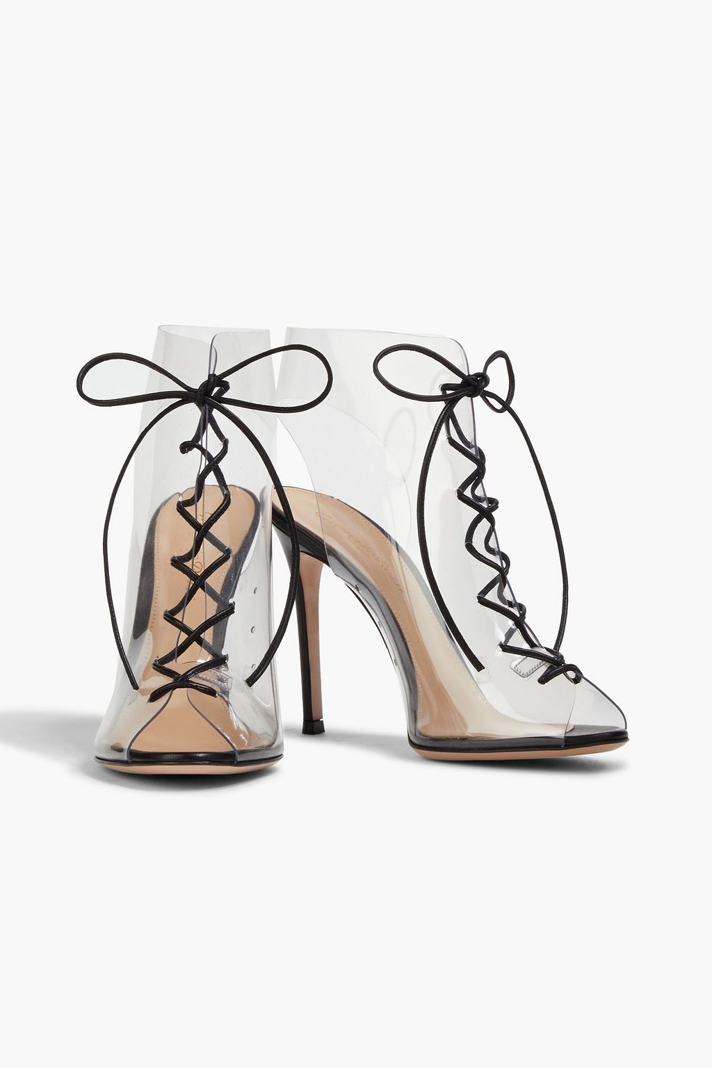 GIANVITO ROSSI Helmut lace-up PVC and leather ankle boots