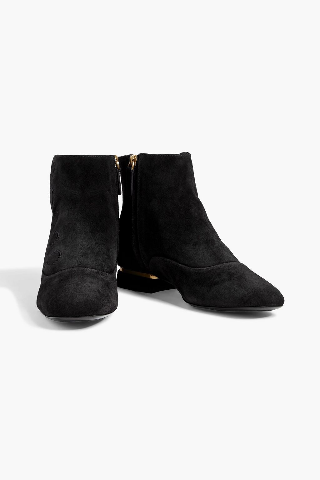 TOD'S Snap-detailed suede ankle boots