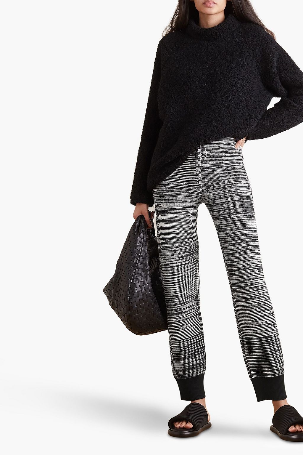 MISSONI بنطلون رياضي من مزيج الصوف المحبوك بنمط الكروشيه مصبوغ بألوان متداخلة