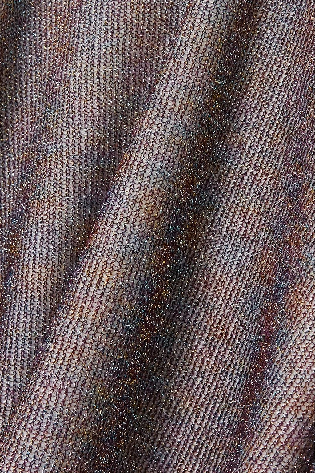 MISSONI كنزة قصيرة من مزيج الصوف بلون ميتاليك