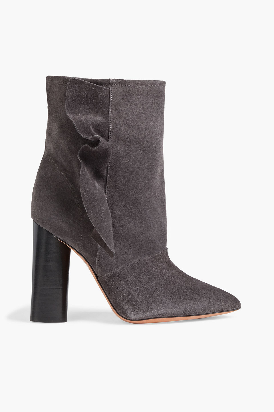 Cidravolti ruffle-trimmed suede ankle boots