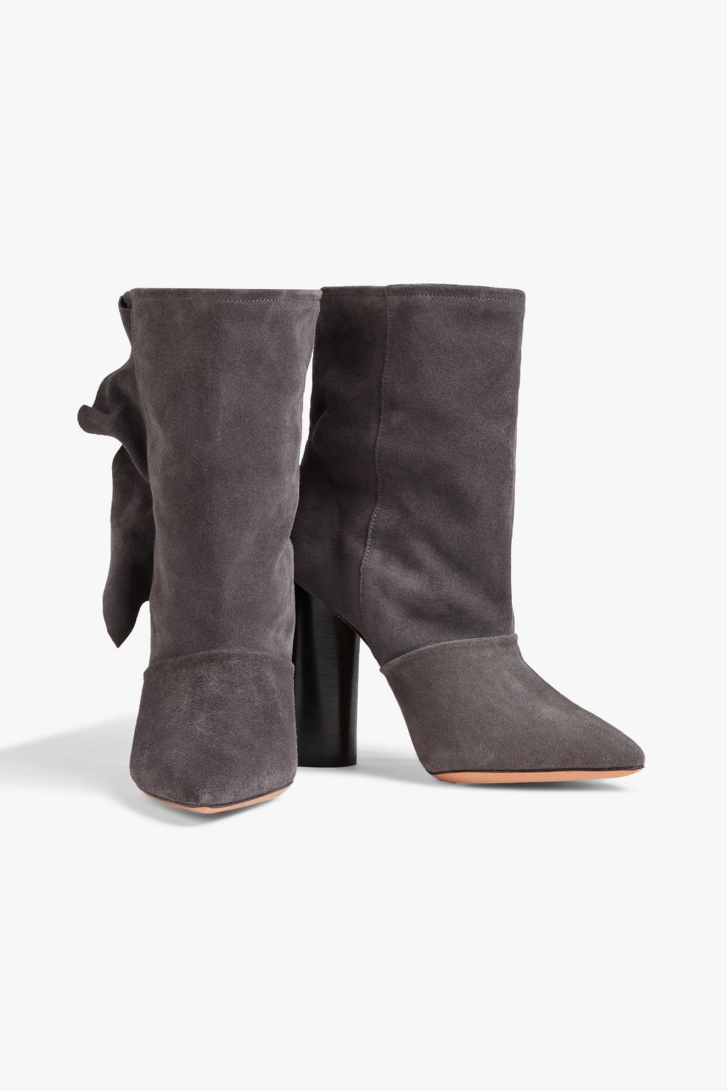IRO Cidravolti ruffle-trimmed suede ankle boots