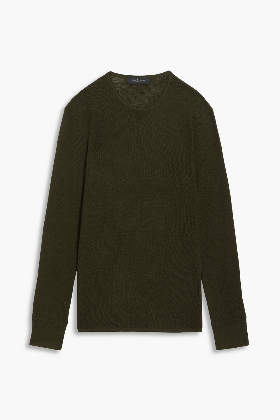 Rag & Bone Collin Wool Crewneck Sweater In Forest Green