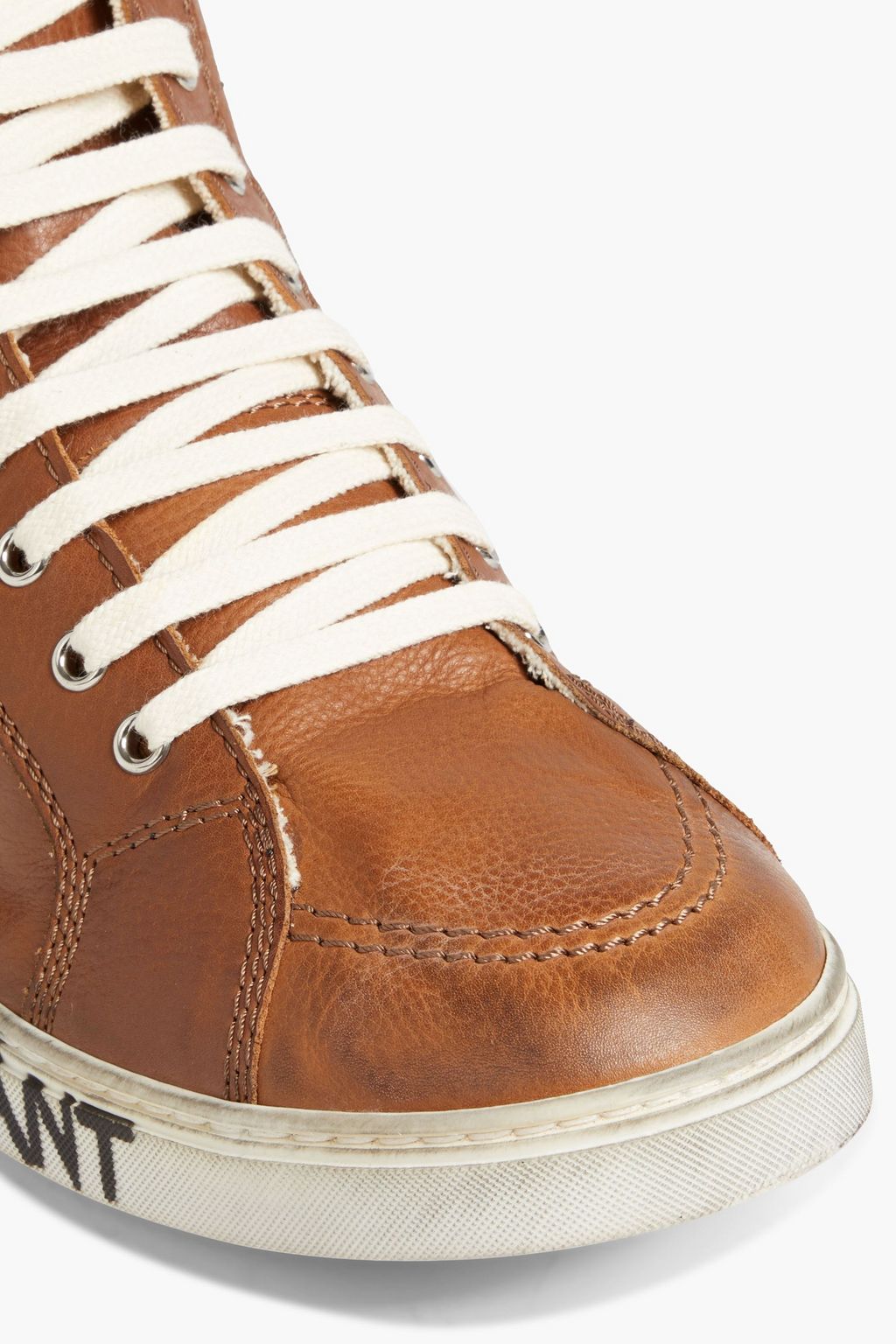 SAINT LAURENT Antibe faded printed pebbled-leather sneakers