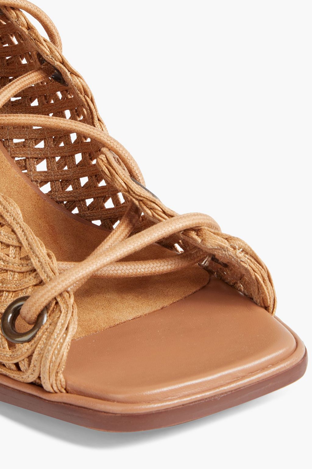 STELLA MCCARTNEY Maia faux leather-trimmed woven sandals