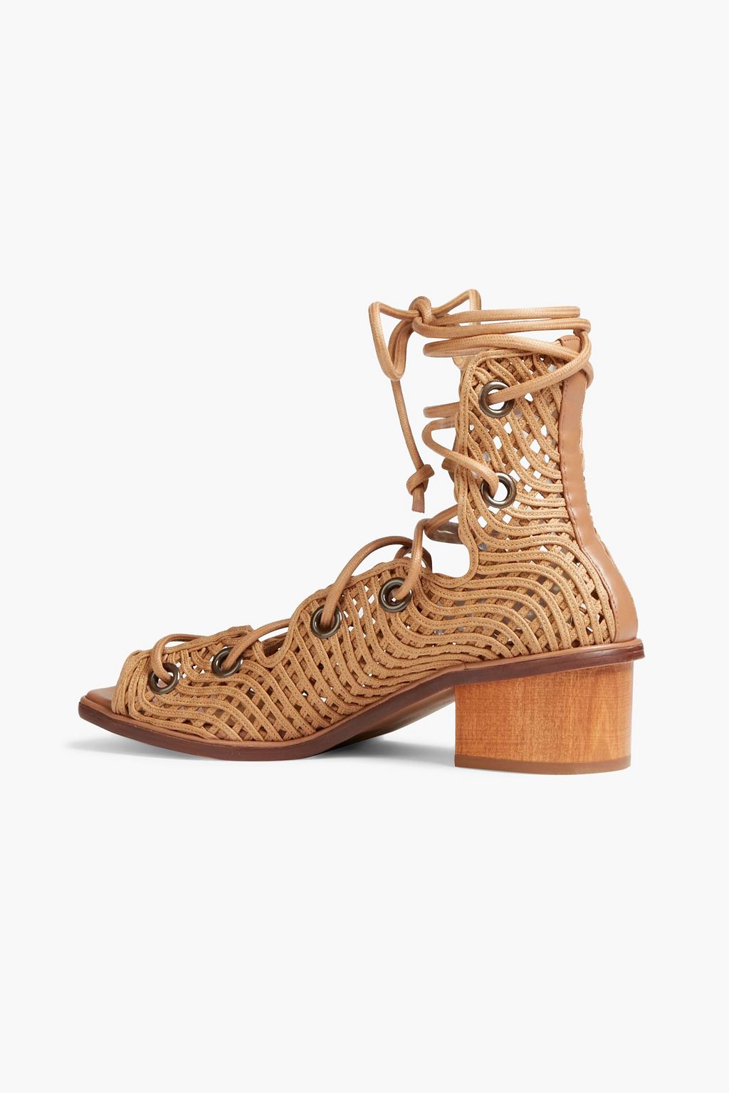 STELLA MCCARTNEY Maia faux leather-trimmed woven sandals