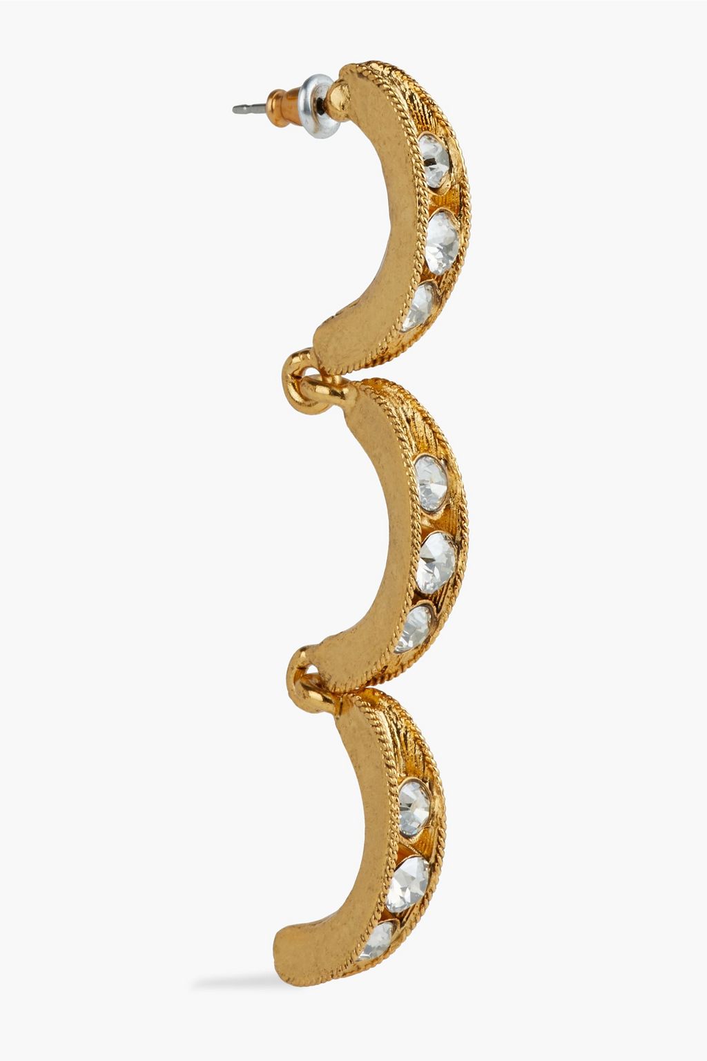 OSCAR DE LA RENTA Gold-tone crystal earrings