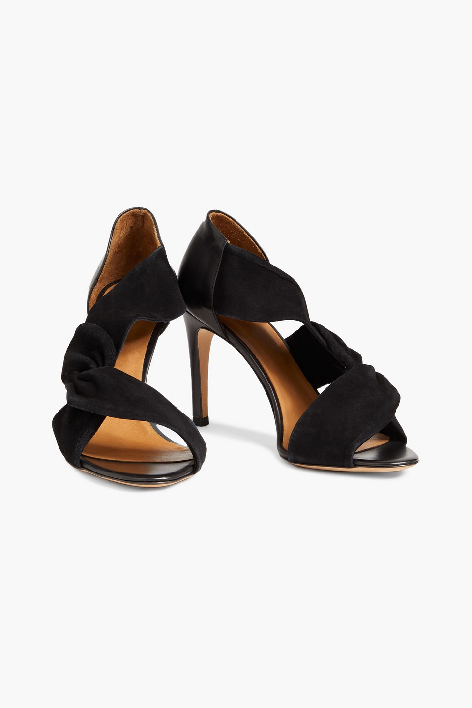 IRO CLAIRE TWIST-FRONT SUEDE AND LEATHER SANDALS 3074457345631558805