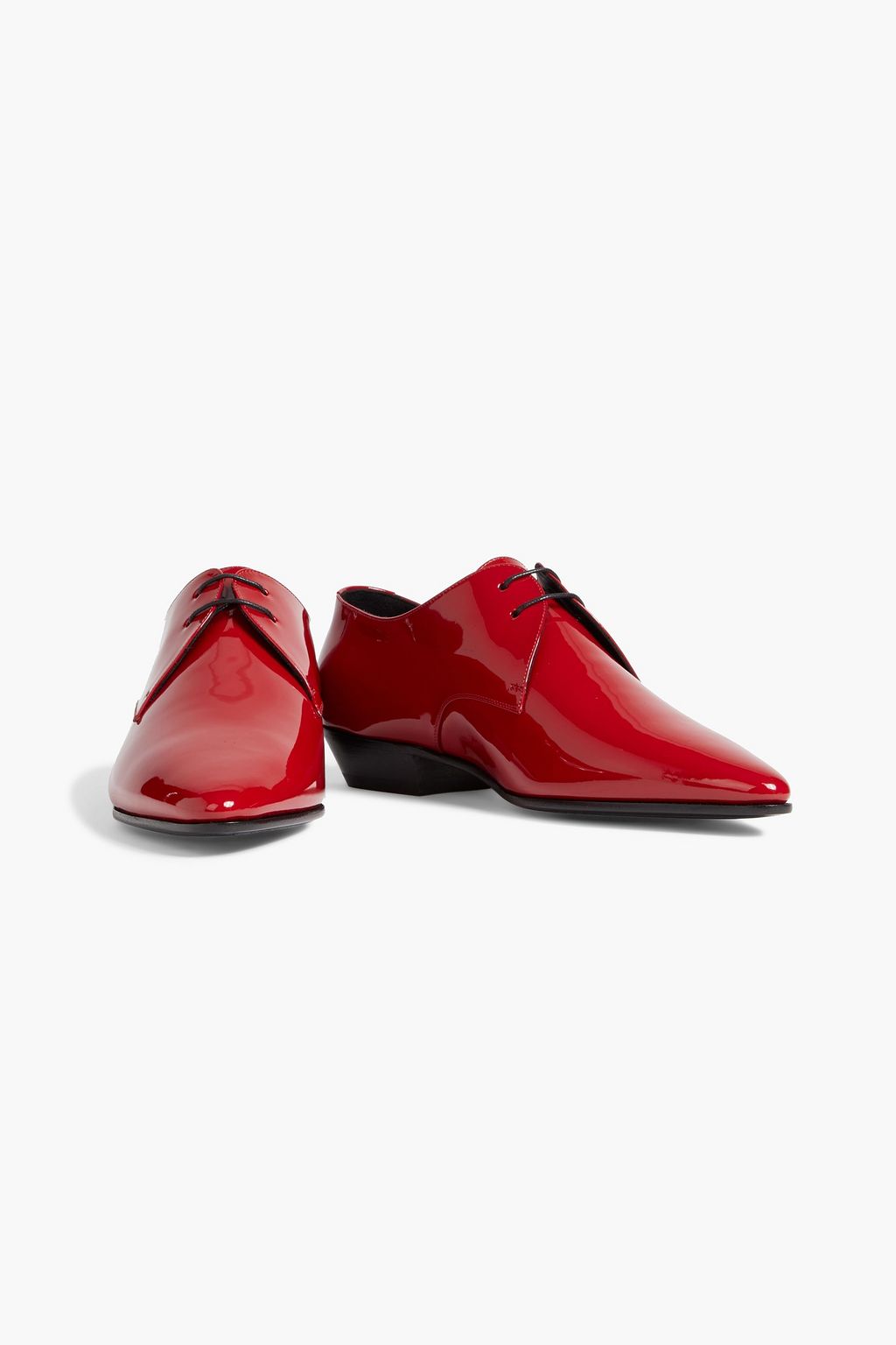 SAINT LAURENT Vernice Chiffon patent-leather derby shoes