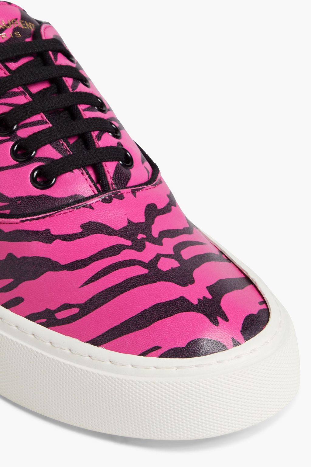 SAINT LAURENT Venice zebra-print leather sneakers