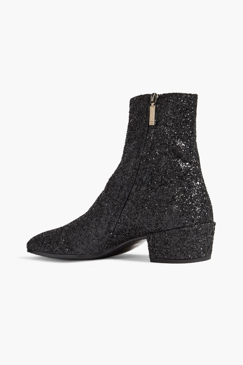 SAINT LAURENT Caleb glittered leather boots