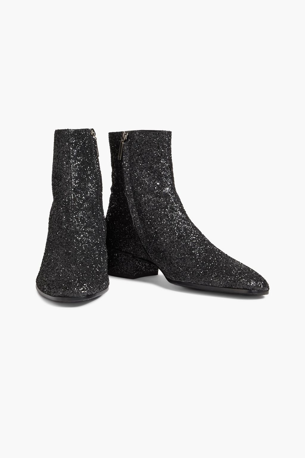SAINT LAURENT Caleb glittered leather boots
